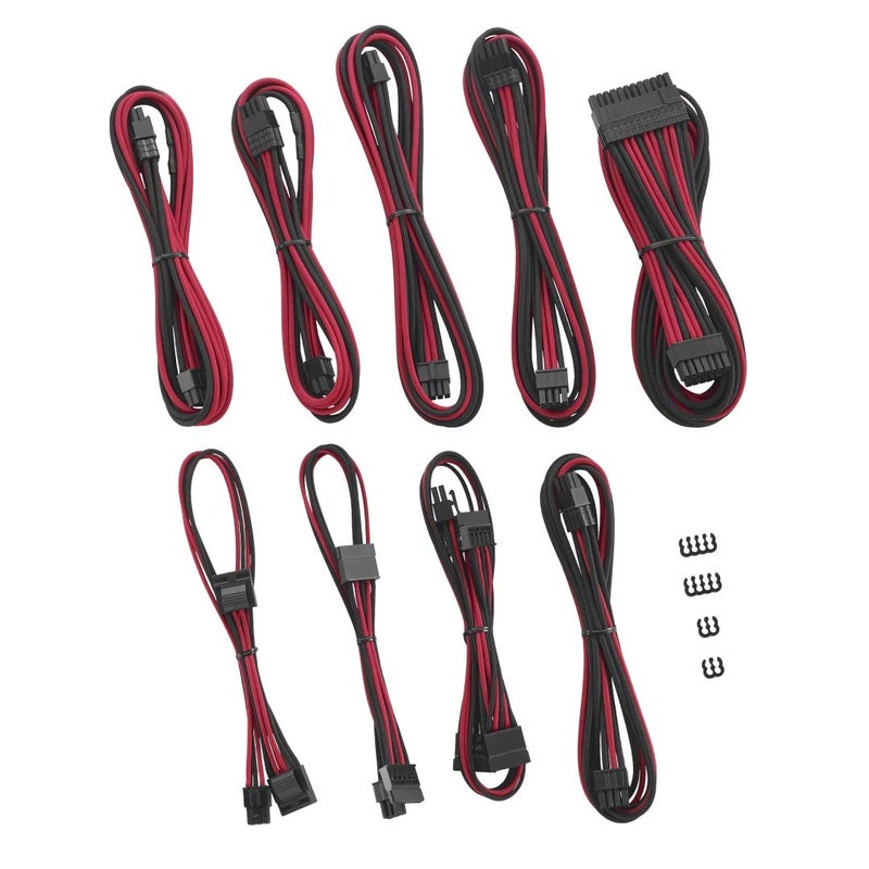 CableMod C-Series Pro ModFlex Sleeved Cable Kit for Corsair Type 4 RM Black Label/RMi/RMX (Black + Red) - Image 4